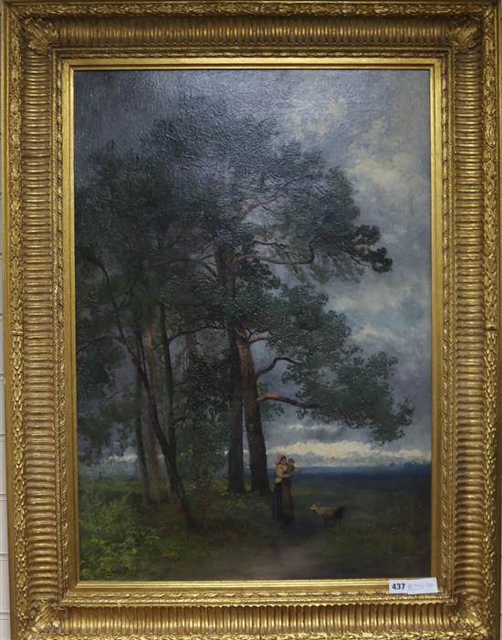Sydney Herbert Goatherd in a landscape 33 x 23in.